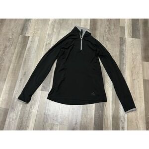 Eddie Bauer First Ascent Pullover Womens M Black 1/4 Zip Performance